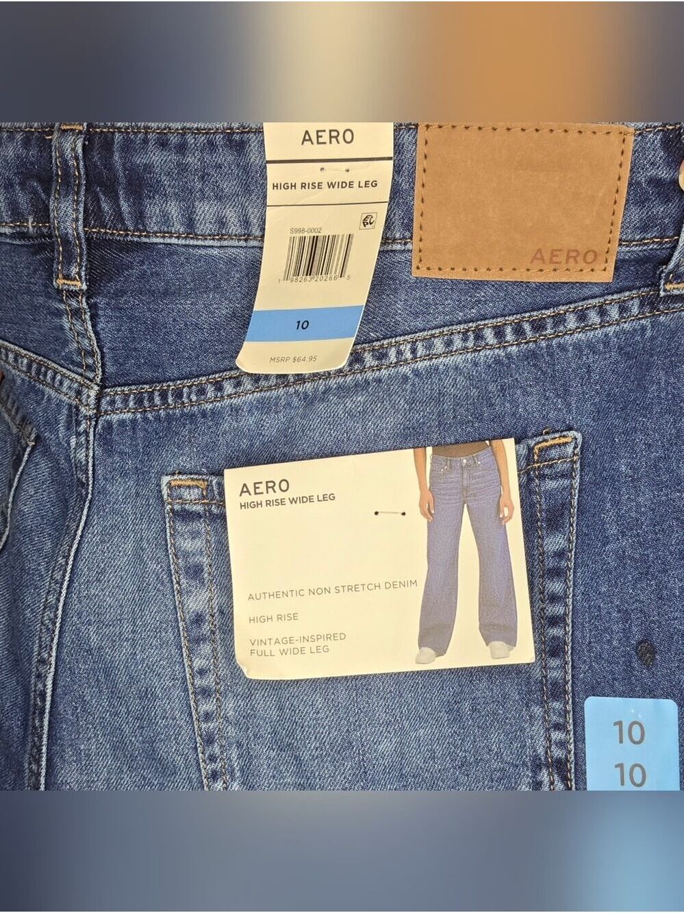 Aeropostale High Rise Wide Leg Jeans NWT Size 10 Dark Wash Vintage-Inspired - Picture 11 of 13